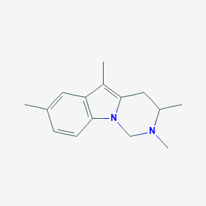 molecular formula C15H20N2 B14585952 2,3,5,7-Tetramethyl-1,2,3,4-tetrahydropyrimido[1,6-a]indole CAS No. 61467-31-0