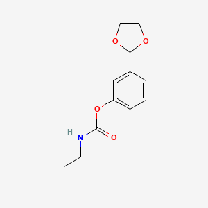 molecular formula C13H17NO4 B14585958 3-(1,3-Dioxolan-2-yl)phenyl propylcarbamate CAS No. 61405-72-9