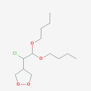 molecular formula C13H25ClO4 B14585998 4-(2,2-Dibutoxy-1-chloroethyl)-1,2-dioxolane CAS No. 61207-79-2