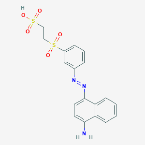 molecular formula C18H17N3O5S2 B14586084 2-{3-[(E)-(4-Aminonaphthalen-1-yl)diazenyl]benzene-1-sulfonyl}ethane-1-sulfonic acid CAS No. 61100-00-3