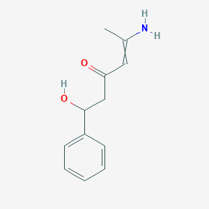 molecular formula C12H15NO2 B14586104 5-Amino-1-hydroxy-1-phenylhex-4-en-3-one CAS No. 61449-25-0