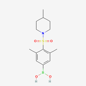 molecular formula C14H22BNO4S B1458611 (3,5-二甲基-4-((4-甲基哌啶-1-基)磺酰基)苯基)硼酸 CAS No. 1704067-35-5