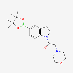 molecular formula C20H29BN2O4 B1458612 2-吗啉-1-(5-(4,4,5,5-四甲基-1,3,2-二氧杂硼环-2-基)吲哚-1-基)乙酮 CAS No. 1704067-45-7