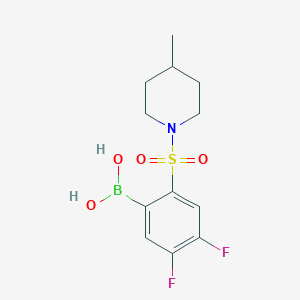 molecular formula C12H16BF2NO4S B1458613 (4,5-二氟-2-((4-甲基哌啶-1-基)磺酰基)苯基)硼酸 CAS No. 1704067-52-6