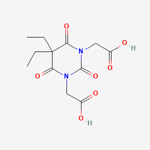 molecular formula C12H16N2O7 B14586132 1,3(2H,4H)-Pyrimidinediacetic acid, dihydro-5,5-diethyl-2,4,6-trioxo- CAS No. 61571-10-6