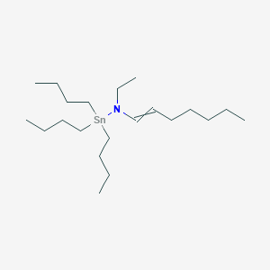 1,1,1-Tributyl-N-ethyl-N-(hept-1-en-1-yl)stannanamine