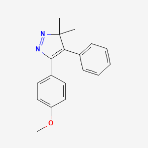 molecular formula C18H18N2O B14586149 5-(4-Methoxyphenyl)-3,3-dimethyl-4-phenyl-3H-pyrazole CAS No. 61147-76-0