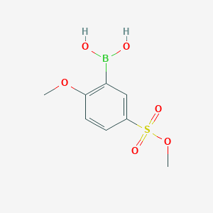 molecular formula C8H11BO6S B1458616 (2-Methoxy-5-(methoxysulfonyl)phenyl)boronic acid CAS No. 1704081-64-0