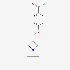 molecular formula C15H20ClNO2 B14586177 4-[(1-tert-Butylazetidin-3-yl)methoxy]benzoyl chloride CAS No. 61472-24-0