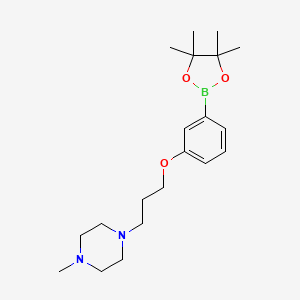 molecular formula C20H33BN2O3 B1458619 1-Methyl-4-(3-(3-(4,4,5,5-tetramethyl-1,3,2-dioxaborolan-2-yl)phenoxy)propyl)piperazine CAS No. 1704065-87-1