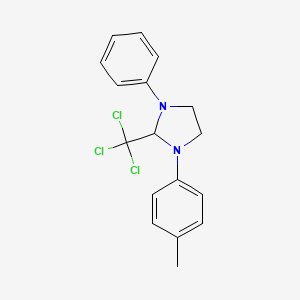 molecular formula C17H17Cl3N2 B14586206 1-(4-Methylphenyl)-3-phenyl-2-(trichloromethyl)imidazolidine CAS No. 61545-13-9