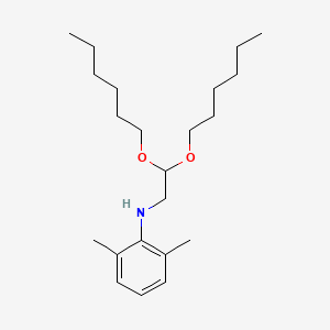 molecular formula C22H39NO2 B14586230 N-[2,2-Bis(hexyloxy)ethyl]-2,6-dimethylaniline CAS No. 61366-00-5