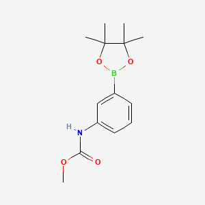 molecular formula C14H20BNO4 B1458624 Methyl (3-(4,4,5,5-tetramethyl-1,3,2-dioxaborolan-2-yl)phenyl)carbamate CAS No. 1384313-38-5