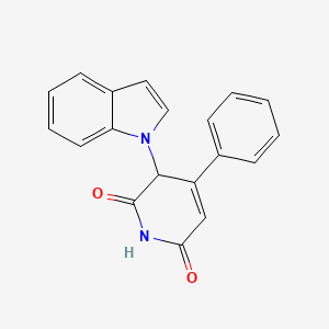 molecular formula C19H14N2O2 B14586310 2,6(1H,3H)-Pyridinedione, 3-(1H-indol-1-yl)-4-phenyl- CAS No. 61195-75-3