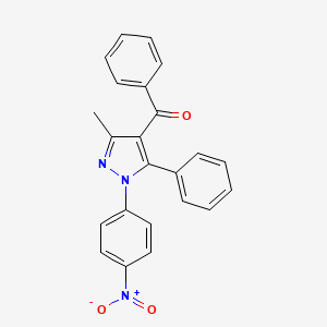 molecular formula C23H17N3O3 B14586354 Methanone, [3-methyl-1-(4-nitrophenyl)-5-phenyl-1H-pyrazol-4-yl]phenyl- CAS No. 61261-83-4