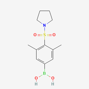 molecular formula C12H18BNO4S B1458636 (3,5-二甲基-4-(吡咯烷-1-磺酰基)苯基)硼酸 CAS No. 1704066-99-8