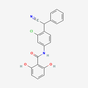 molecular formula C21H15ClN2O3 B14586378 N-{3-Chloro-4-[cyano(phenyl)methyl]phenyl}-2,6-dihydroxybenzamide CAS No. 61438-69-5