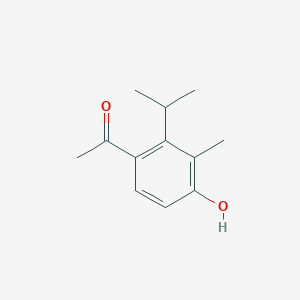 molecular formula C12H16O2 B14586403 1-[4-Hydroxy-3-methyl-2-(propan-2-yl)phenyl]ethan-1-one CAS No. 61405-65-0