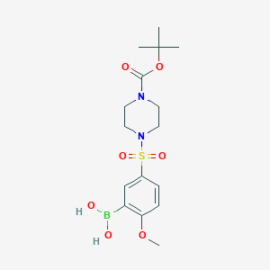 molecular formula C16H25BN2O7S B1458643 (5-((4-(Tert-butoxycarbonyl)piperazin-1-yl)sulfonyl)-2-methoxyphenyl)boronic acid CAS No. 1704095-62-4