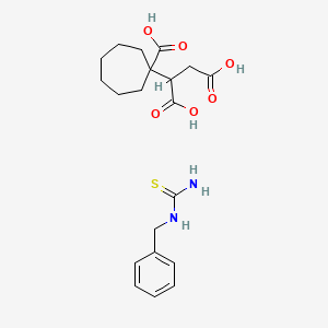 molecular formula C20H28N2O6S B14586430 Benzylthiourea;2-(1-carboxycycloheptyl)butanedioic acid CAS No. 61153-97-7