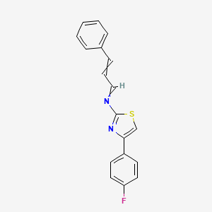 molecular formula C18H13FN2S B14586465 N-[4-(4-Fluorophenyl)-1,3-thiazol-2-yl]-3-phenylprop-2-en-1-imine CAS No. 61383-78-6