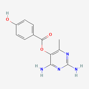 molecular formula C12H12N4O3 B14586471 2,4-Diamino-6-methylpyrimidin-5-yl 4-hydroxybenzoate CAS No. 61581-07-5