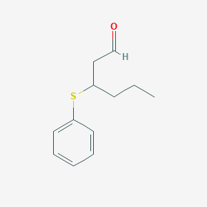 molecular formula C12H16OS B14586531 Hexanal, 3-(phenylthio)- CAS No. 61452-39-9