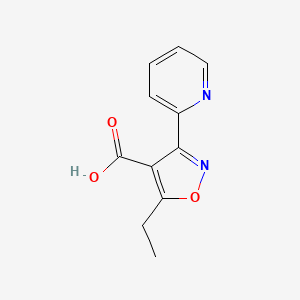molecular formula C11H10N2O3 B1458654 5-乙基-3-(吡啶-2-基)异恶唑-4-羧酸 CAS No. 1955531-64-2