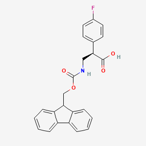 molecular formula C24H20FNO4 B1458655 (R)-3-(9H-芴-9-基甲氧羰基氨基)-2-(4-氟苯基)-丙酸 CAS No. 1280787-12-3