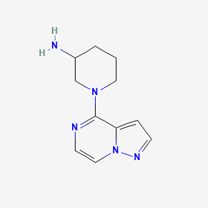 molecular formula C11H15N5 B1458657 1-(Pyrazolo[1,5-a]pyrazin-4-yl)piperidin-3-amine CAS No. 1567124-95-1