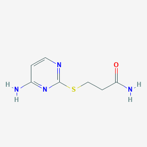 molecular formula C7H10N4OS B14586666 3-[(4-Aminopyrimidin-2-YL)sulfanyl]propanamide CAS No. 61445-76-9