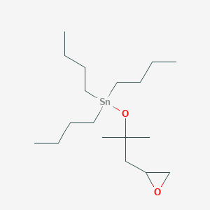 molecular formula C18H38O2Sn B14586675 Tributyl{[2-methyl-1-(oxiran-2-yl)propan-2-yl]oxy}stannane CAS No. 61276-57-1