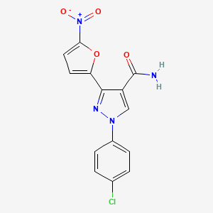 1-(4-Chlorophenyl)-3-(5-nitrofuran-2-yl)-1H-pyrazole-4-carboxamide