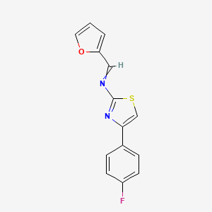 molecular formula C14H9FN2OS B14586700 N-[4-(4-Fluorophenyl)-1,3-thiazol-2-yl]-1-(furan-2-yl)methanimine CAS No. 61383-79-7