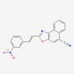 molecular formula C20H11N3O3 B14586723 2-[2-(3-Nitrophenyl)ethenyl]naphtho[1,2-D][1,3]oxazole-5-carbonitrile CAS No. 61575-66-4