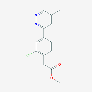 B1458673 Methyl 2-(2-chloro-4-(5-methylpyridazin-3-yl)phenyl)acetate CAS No. 1648864-48-5