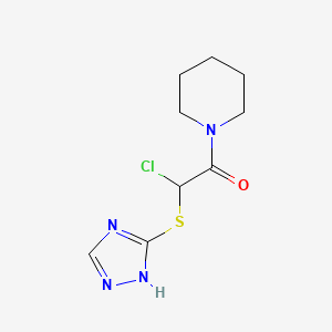 molecular formula C9H13ClN4OS B14586730 2-Chloro-1-(piperidin-1-yl)-2-[(1H-1,2,4-triazol-5-yl)sulfanyl]ethan-1-one CAS No. 61631-57-0