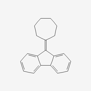 molecular formula C20H20 B14586763 9-Cycloheptylidene-9H-fluorene CAS No. 61370-29-4