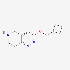 molecular formula C12H17N3O B1458677 3-(Cyclobutylmethoxy)-5,6,7,8-tetrahydropyrido[4,3-c]pyridazine CAS No. 1955523-15-5