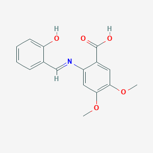 molecular formula C16H15NO5 B14586784 4,5-Dimethoxy-2-{[(6-oxocyclohexa-2,4-dien-1-ylidene)methyl]amino}benzoic acid CAS No. 61212-85-9