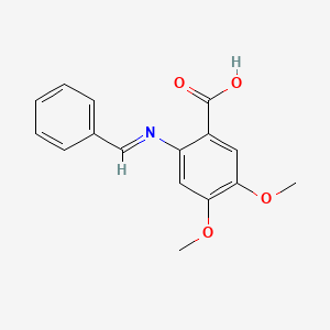 molecular formula C16H15NO4 B14586788 2-[(E)-Benzylideneamino]-4,5-dimethoxybenzoic acid CAS No. 61212-84-8