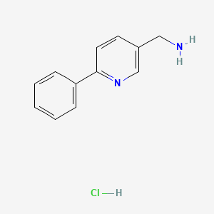 molecular formula C12H13ClN2 B1458679 1-(6-苯基吡啶-3-基)甲胺盐酸盐 CAS No. 2034155-02-5