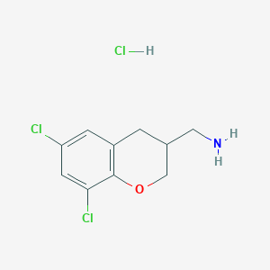 molecular formula C10H12Cl3NO B1458680 (6,8-二氯-色满-3-基)-甲胺盐酸盐 CAS No. 1965309-69-6