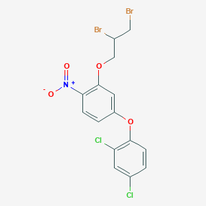 molecular formula C15H11Br2Cl2NO4 B14586828 2-(2,3-Dibromopropoxy)-4-(2,4-dichlorophenoxy)-1-nitrobenzene CAS No. 61444-13-1