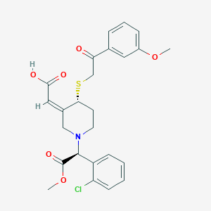 molecular formula C25H26ClNO6S B1458686 (Z)-2-((R)-1-((S)-1-(2-氯苯基)-2-甲氧基-2-氧代乙基)-4-((2-(3-甲氧基苯基)-2-氧代乙基)硫代)哌啶-3-亚甲基)乙酸 CAS No. 1430373-14-0