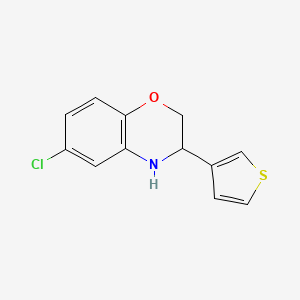 molecular formula C12H10ClNOS B1458690 6-chloro-3-(thiophen-3-yl)-3,4-dihydro-2H-benzo[b][1,4]oxazine CAS No. 1955561-38-2