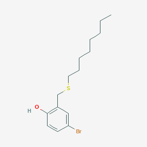 molecular formula C15H23BrOS B14586955 4-Bromo-2-[(octylsulfanyl)methyl]phenol CAS No. 61151-21-1