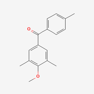 molecular formula C17H18O2 B14586965 (4-Methoxy-3,5-dimethylphenyl)(4-methylphenyl)methanone CAS No. 61259-83-4