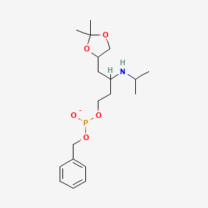 molecular formula C19H31NO5P- B14586972 Benzyl [4-(2,2-dimethyl-1,3-dioxolan-4-yl)-3-(propan-2-ylamino)butyl] phosphite CAS No. 61453-39-2