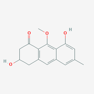 molecular formula C16H16O4 B14587033 3,8-Dihydroxy-9-methoxy-6-methyl-3,4-dihydroanthracen-1(2H)-one CAS No. 61419-03-2